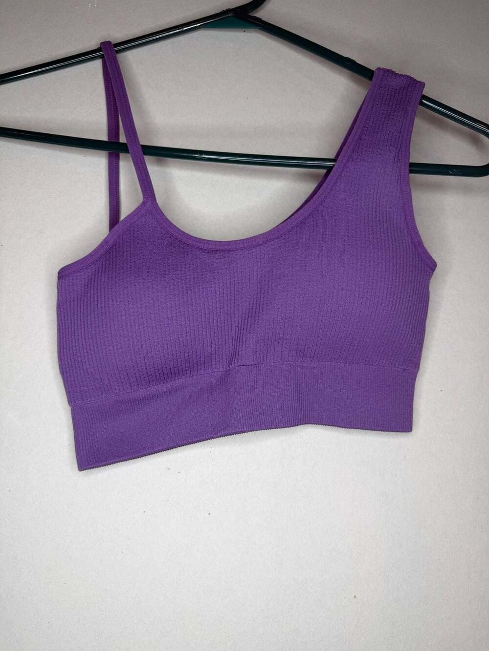 NVGTN Sports Bra Size XS Purple Ribbed One-Shoulder